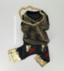 Gold Foil Dog Jeans