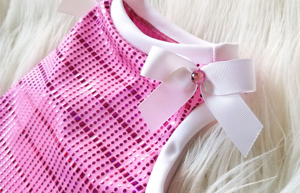 Thumbnail: Pink Metallic Hologram Foil Dog Tank