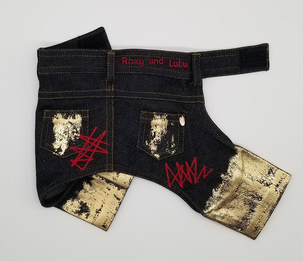 Thumbnail: Gold Foil Dog Jeans