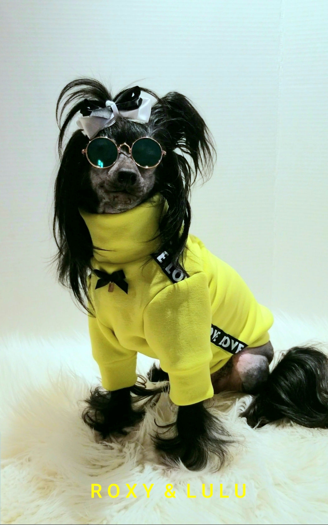 Lemon Fleece Love Dog Turtleneck