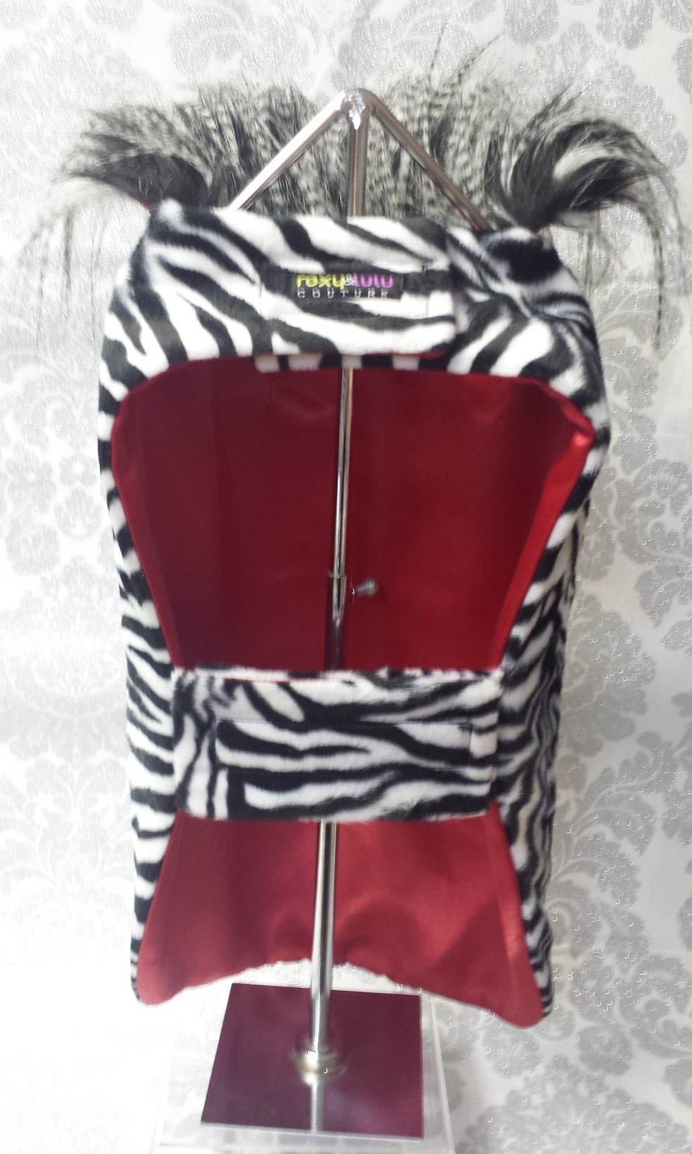 Thumbnail: Faux Fur Zebra Couture Dog Coat