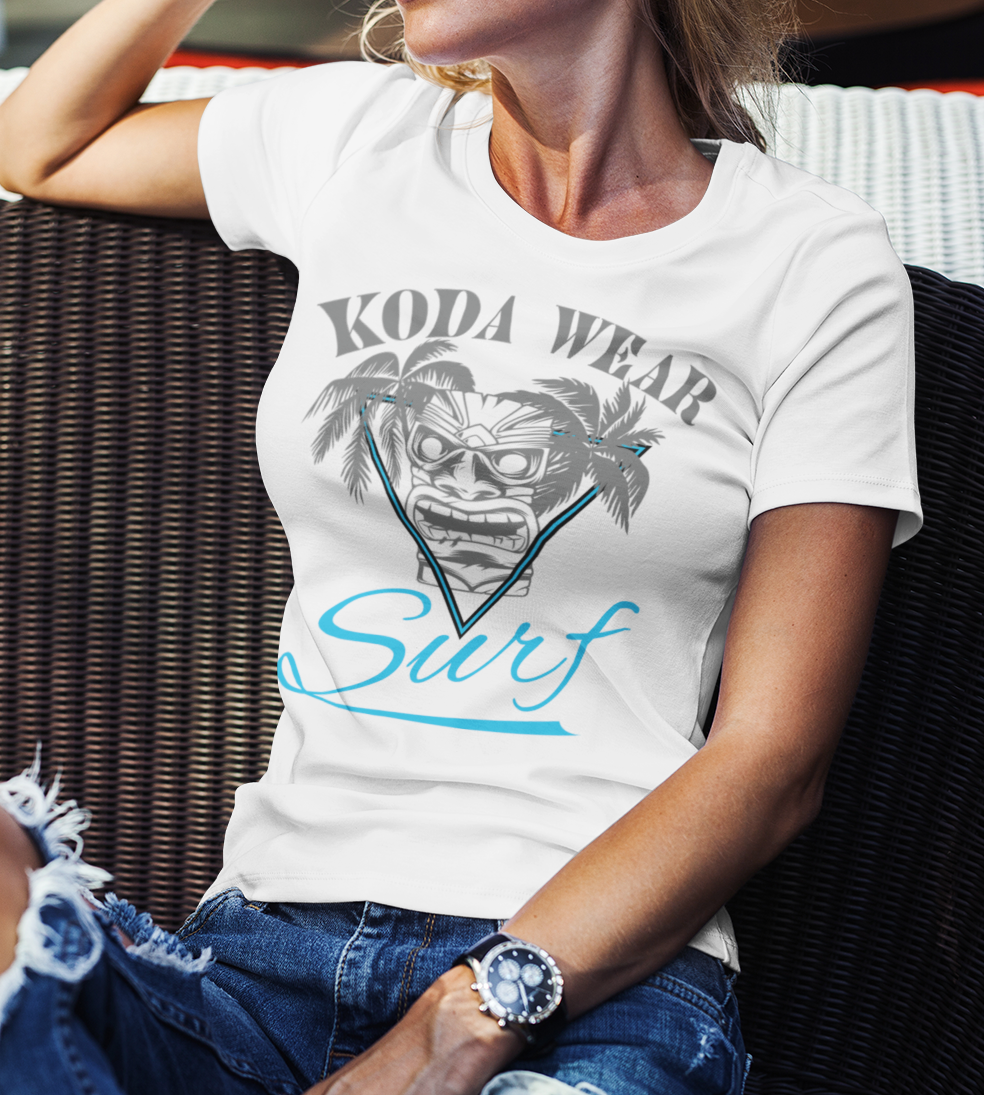 Tiki Dude Ladies White Tee