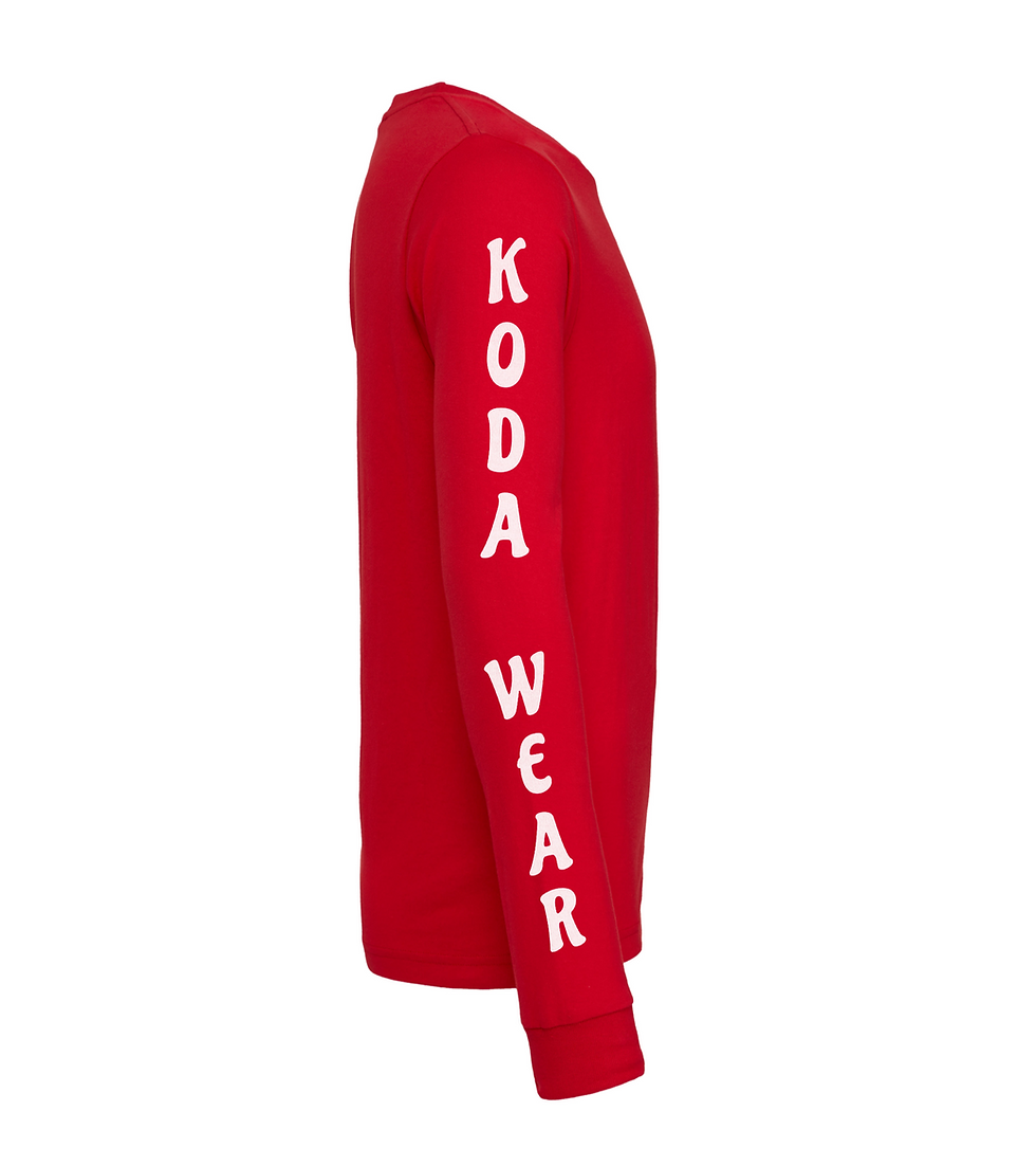Thumbnail: Vertical Surfboard Youth Red Long Sleeve Tee