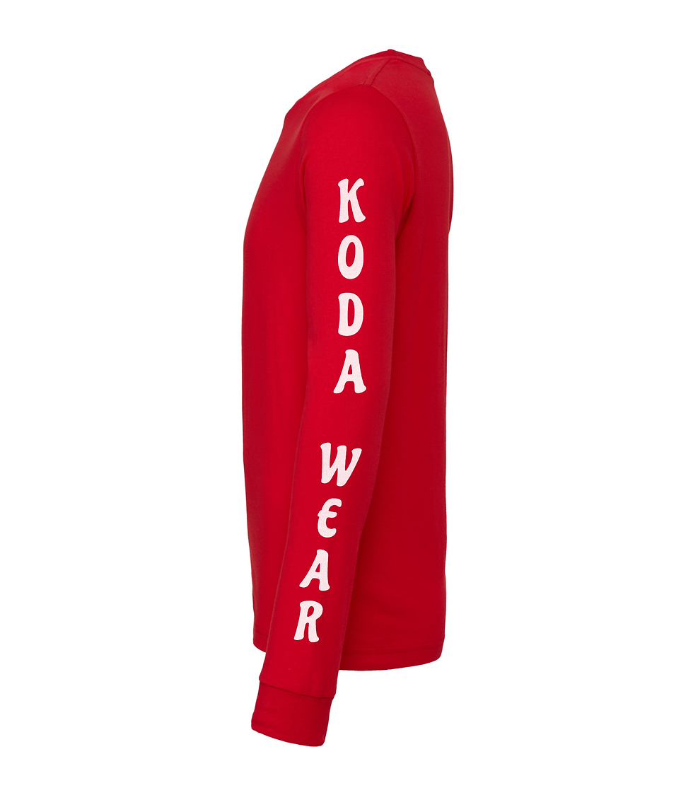Thumbnail: Vertical Surfboard Youth Red Long Sleeve Tee