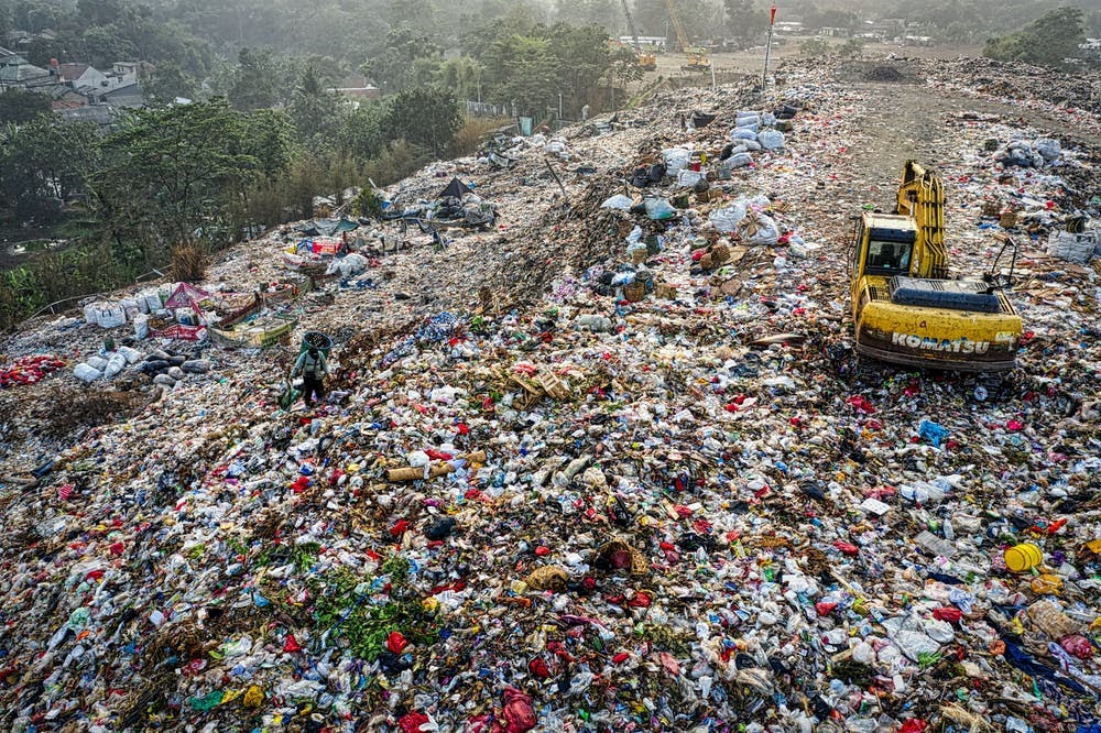 mountain of plastic waste