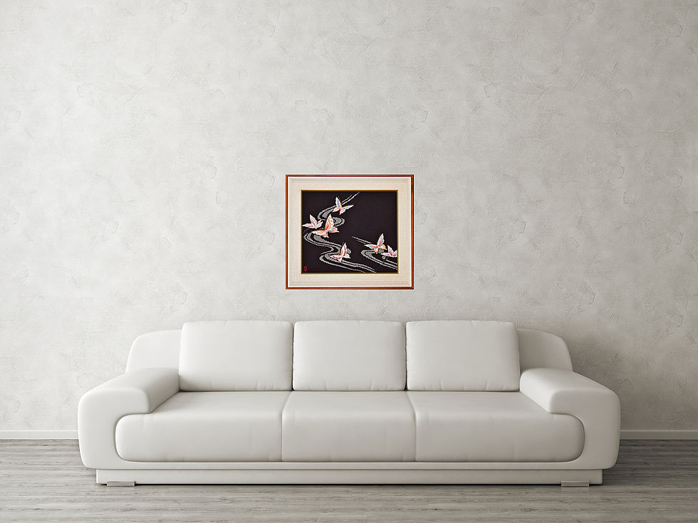 Thumbnail: Hand Made Vintage Silk Haori in Hand Crafted Frame