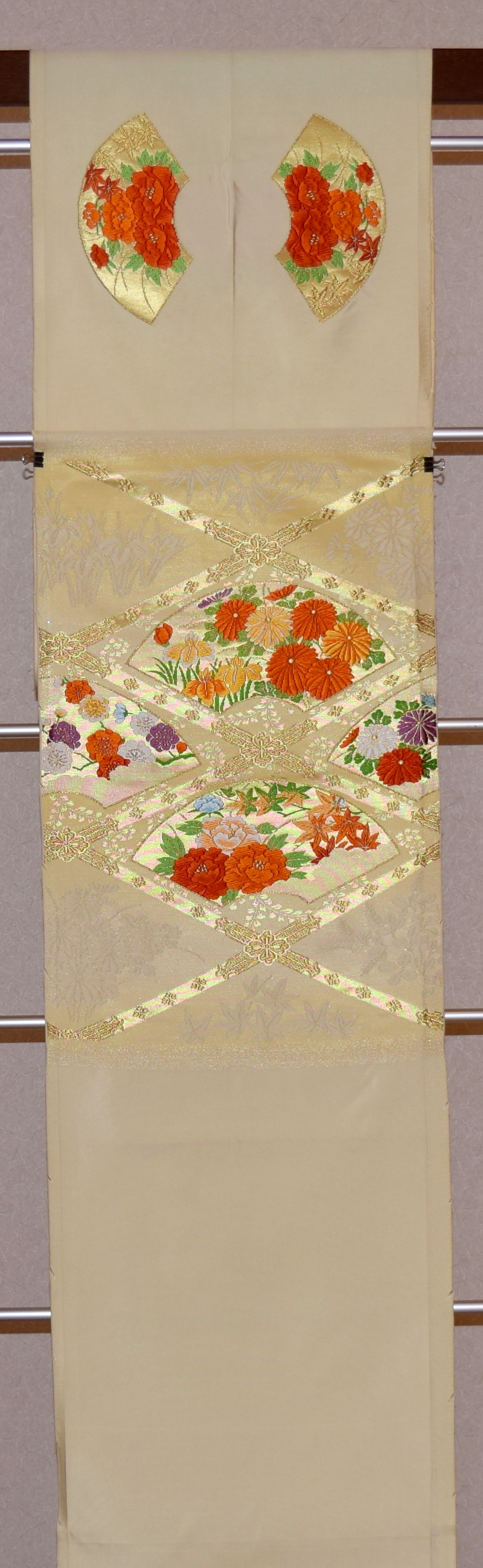 Thumbnail: Hand Made Vintage Silk Obi in Hand Crafted Frame