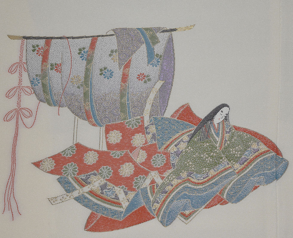 Thumbnail: Hand Made Vintage Silk Haori in Hand Crafted Frame