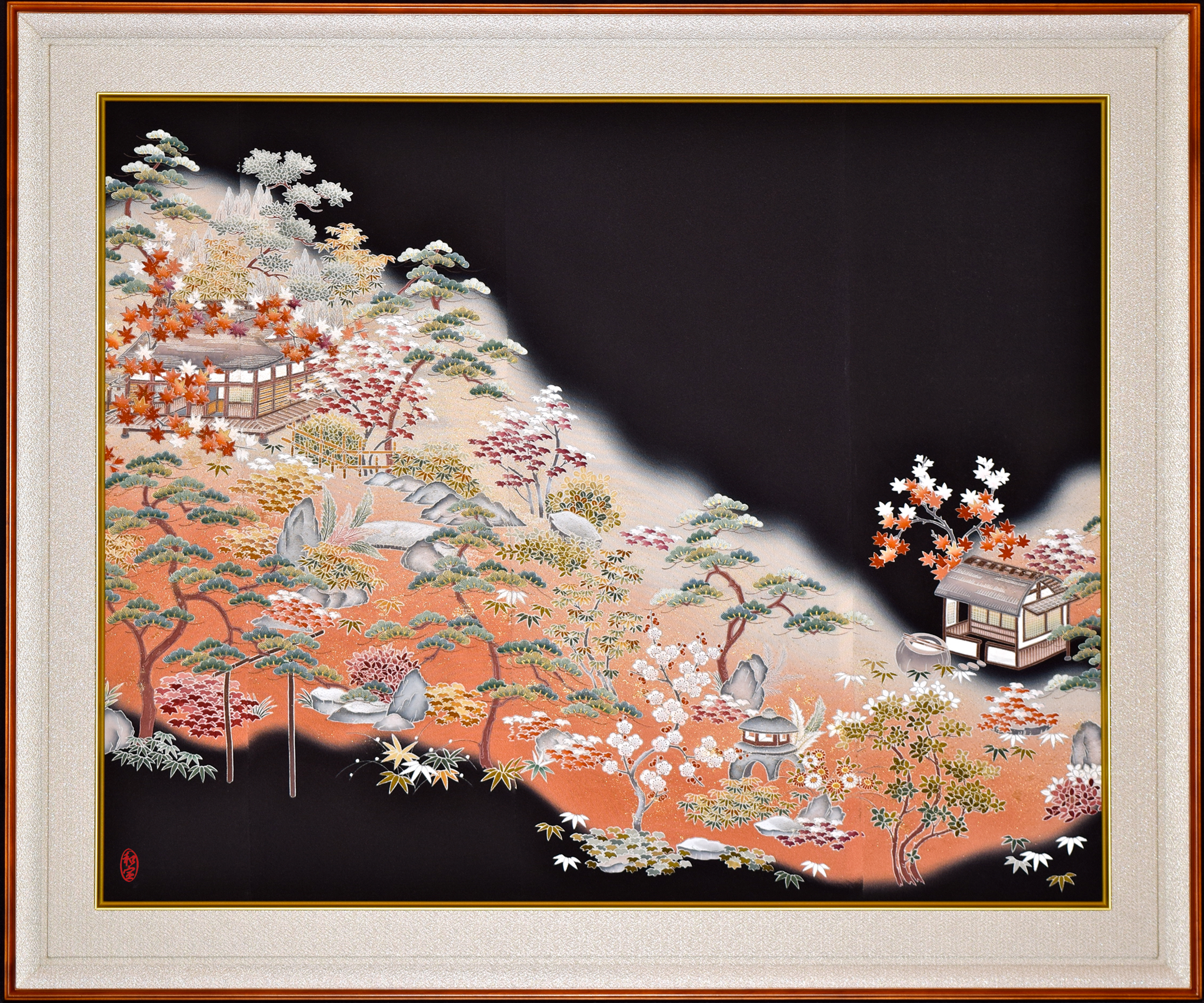 Hand Made Vintage Silk Kimono in Hand Crafted Frame