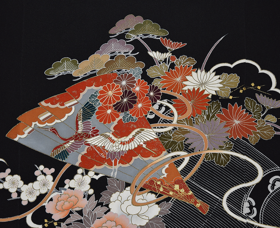 Thumbnail: Hand Made Vintage Silk Kimono in Hand Crafted Frame