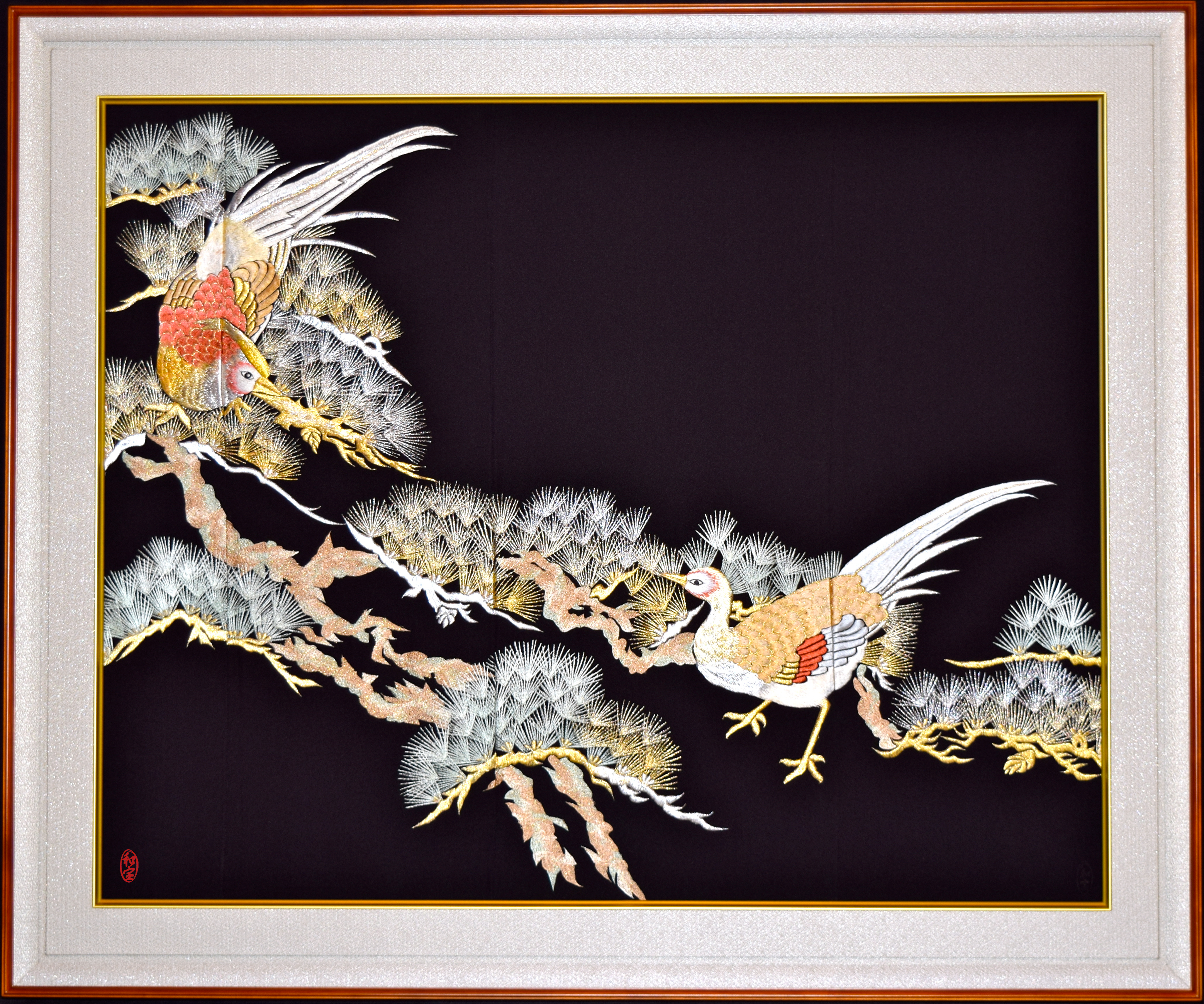 Hand Made Vintage Silk Kimono in Hand Crafted Frame