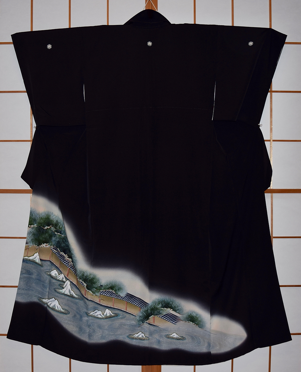 Thumbnail: Hand Made Vintage Silk Kimono in Hand Crafted Frame