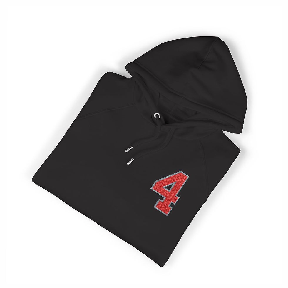 Thumbnail: Embroidered Red Floral Jeremiah  '4' Raglan Hoodie — 