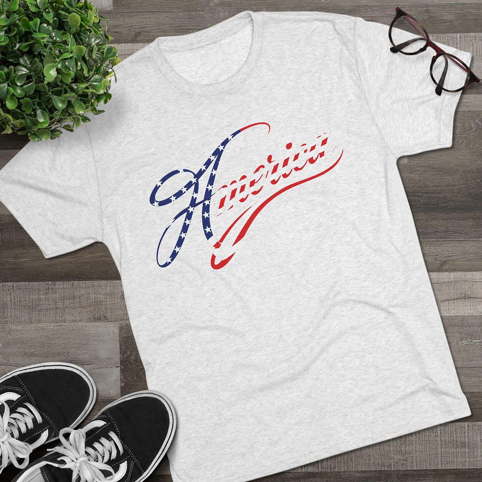Thumbnail: America Script Flag T‑Shirt — Patriotic USA Graphic Tee l