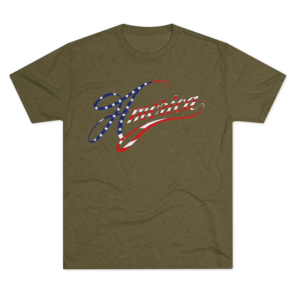 Thumbnail: America Script Flag T‑Shirt — Patriotic USA Graphic Tee l