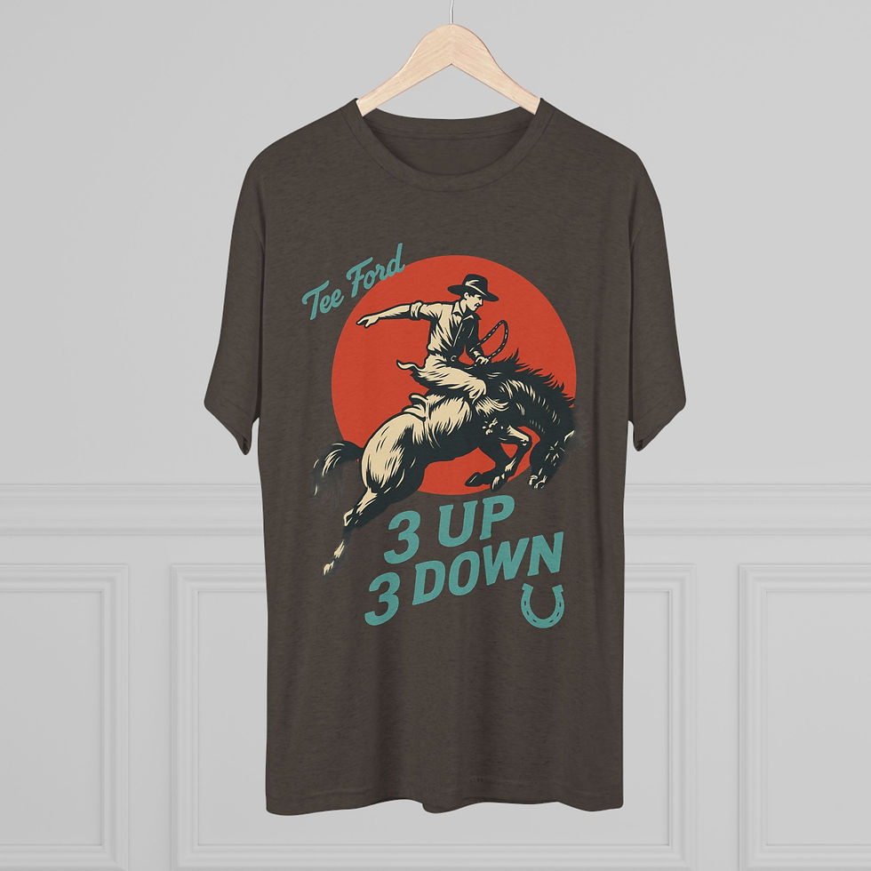 Thumbnail: Graphic Tee Ford 3 Up 3 Down Unisex Tri-Blend Crew Tee