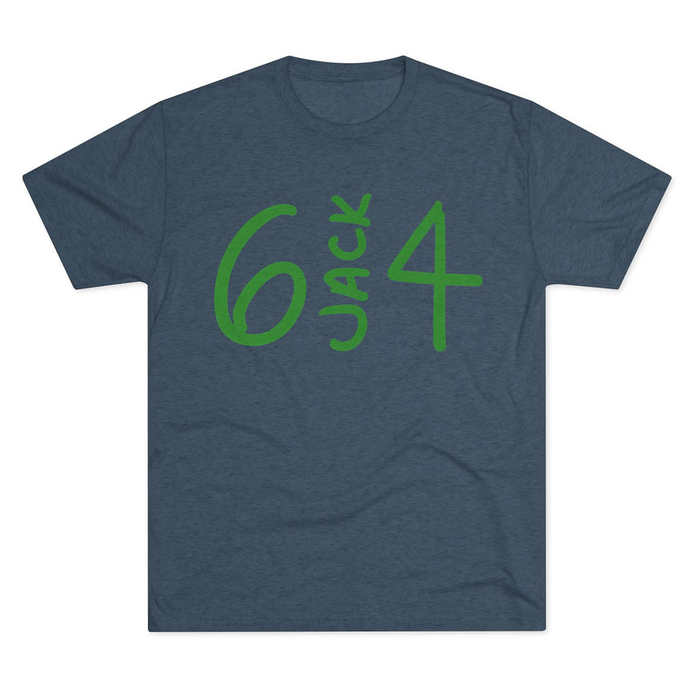 Thumbnail: Crew Tee — Green "6 Jack 4" Handwritten Number Shirt