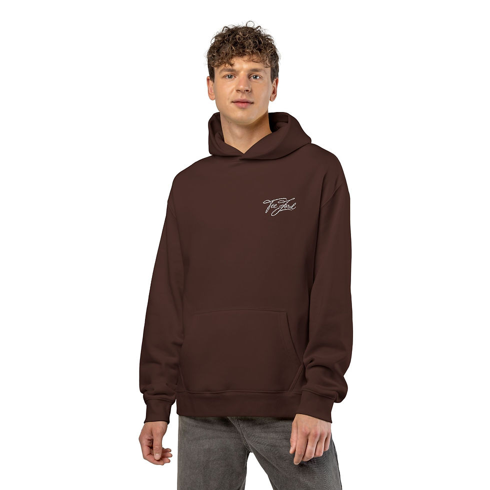 Thumbnail: Hoodie — Minimal Black Square Script Logo Relaxed Hoodie