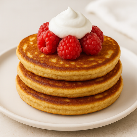 Almond Flour Pancakes with Raspberries