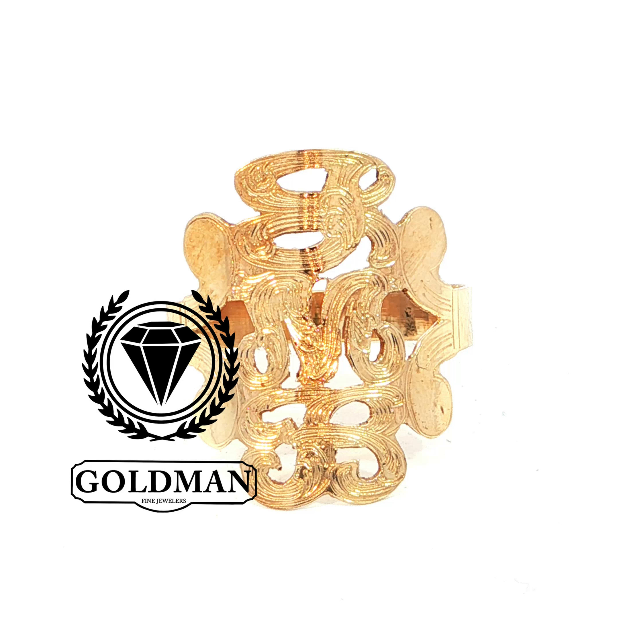 10k Gold 5053 Adult 3 Initials Ring