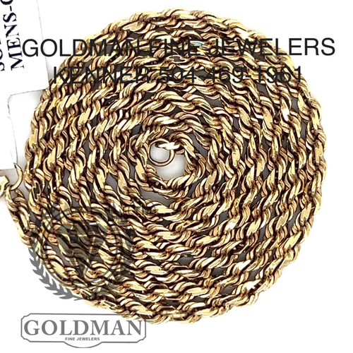 14K YELLOW GOLD 20INCH AND SOLID ROPE CHAIN Goldman Fine