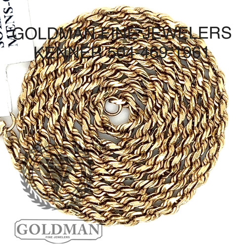 14K YELLOW GOLD 20INCH AND SOLID ROPE CHAIN Goldman Fine