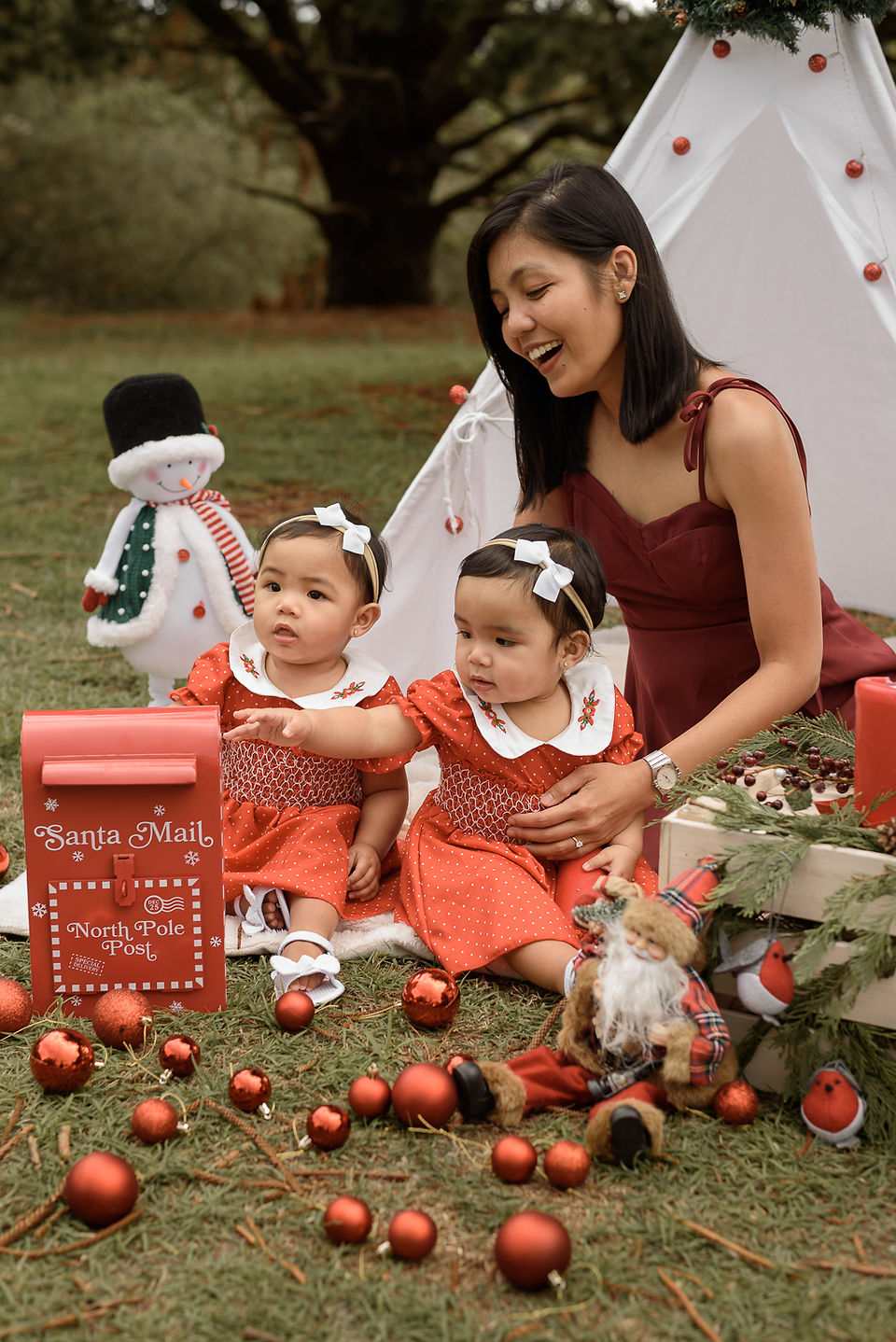 Twins Christmas Family Photoshoot