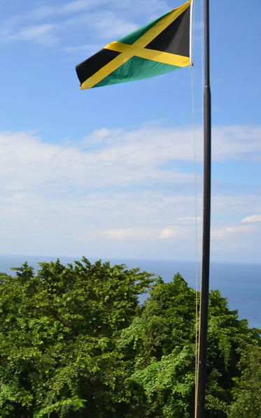 Jamaican flag in sunshine