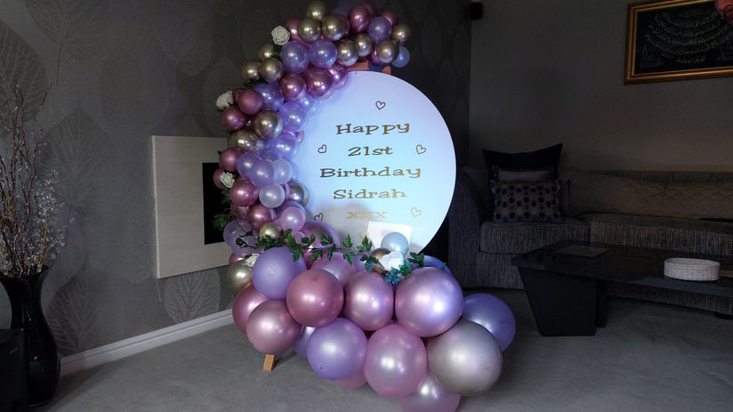Happy first birthday, Gibran! Balloon backdrop