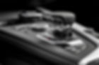 Close up shot of modern, luxury car automatic gearbox lever