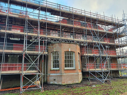 scaffolding around a large listed building