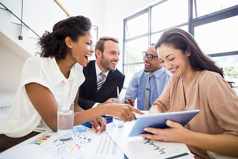 People laughing at work