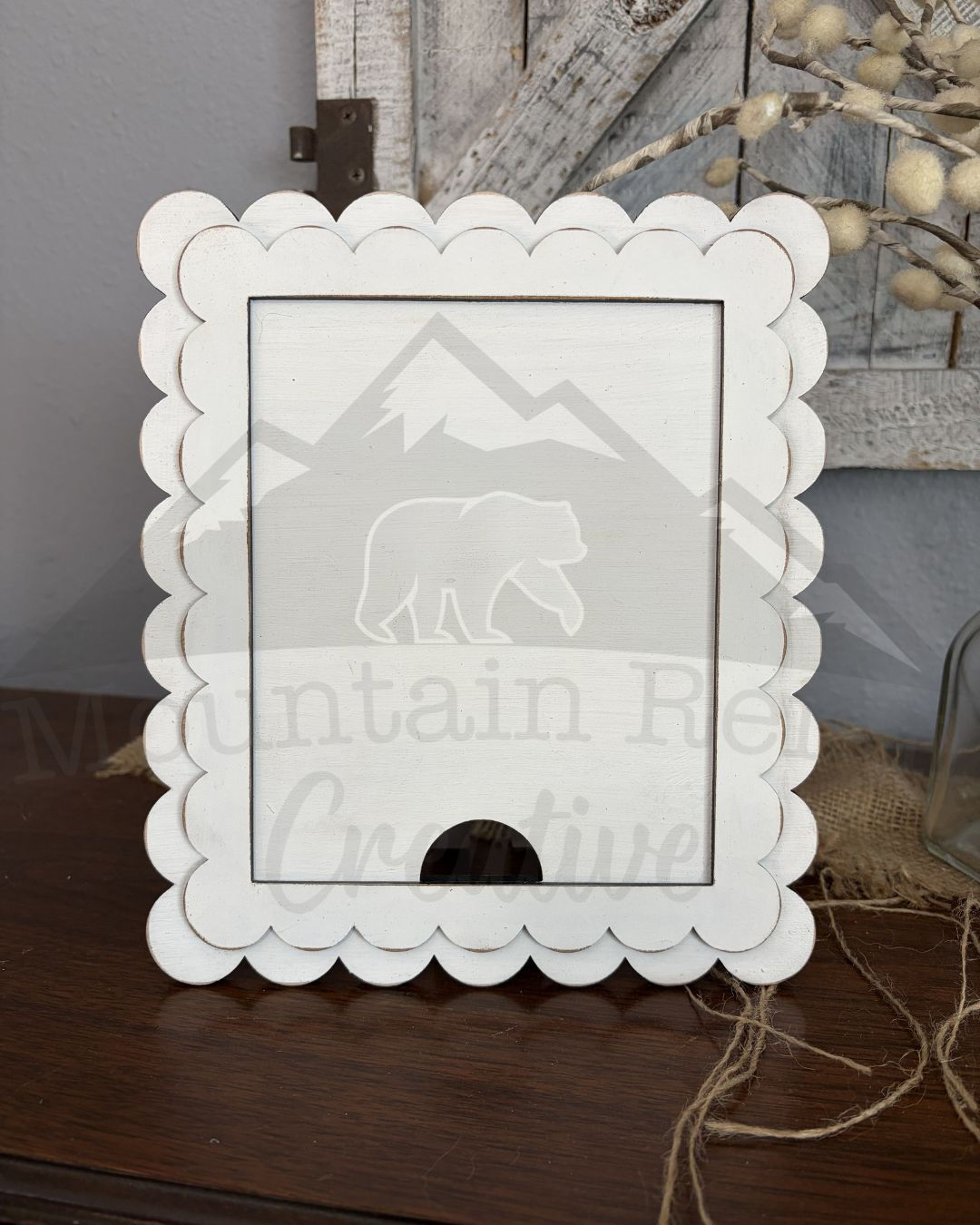 Double Scalloped Farmhouse Interchangeable Sign
