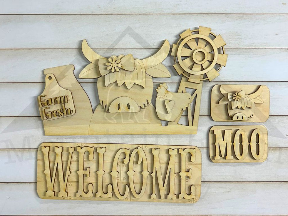 Thumbnail: Highland Cow Farmhouse Interchangeable Insert