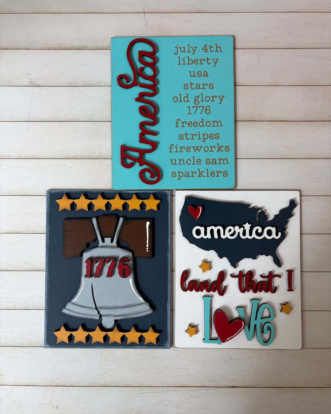 Americana Trio Inserts | 5" x 6.25" Interchangeable | 1776 Patriotic Liberty Bel