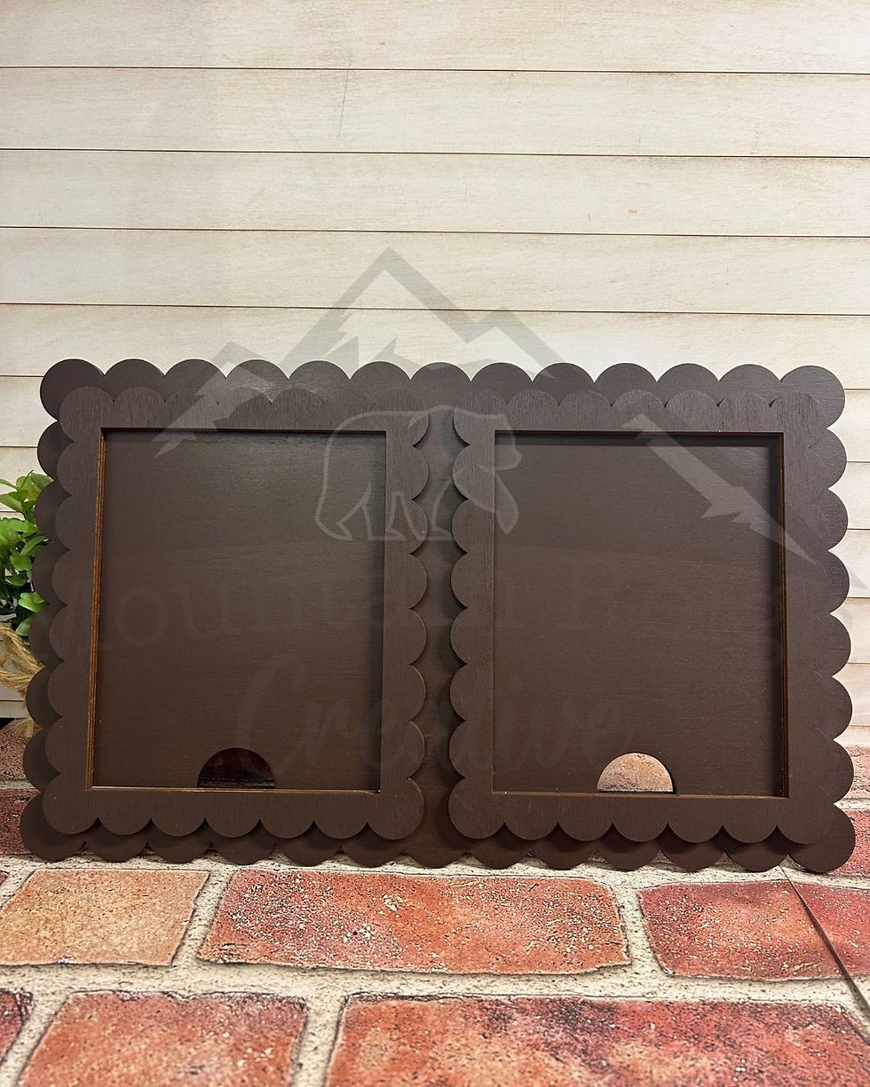 Thumbnail: Farmhouse Double Window Double Scalloped Interchangeable Sign