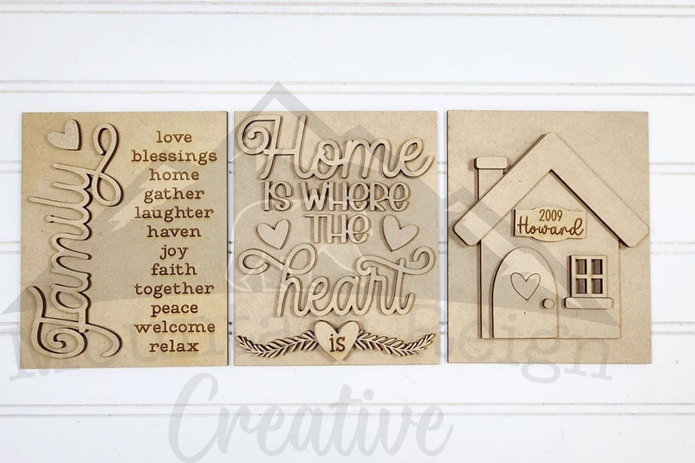 Thumbnail: Family Home Personalized Sign Trio