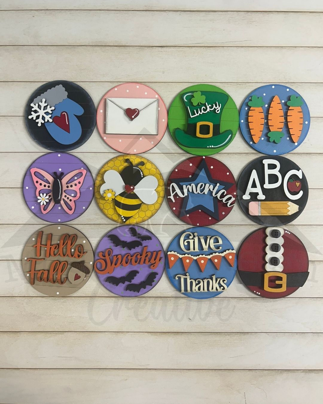 Seasonal Interchangeable Inserts for 3" Round Frames, Vol 3