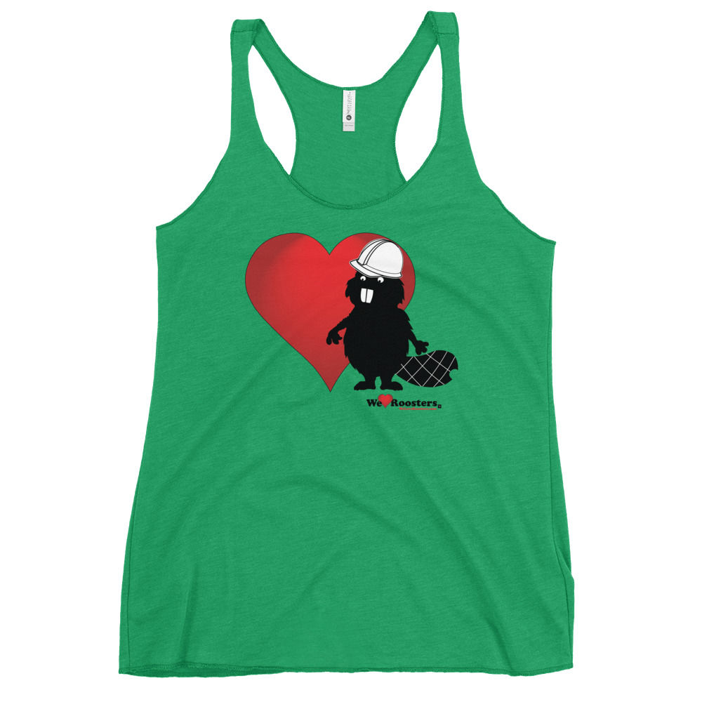 Women's Racerback Tank-Heart/Beaver Construction