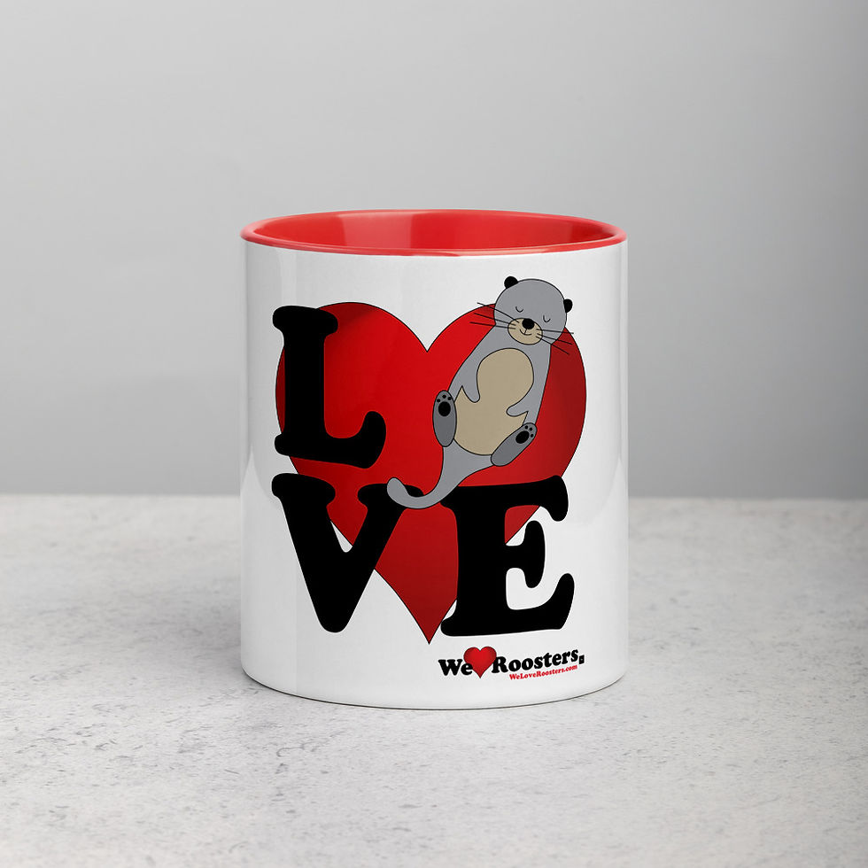 Thumbnail: Mug with Color Inside-Love/Otters