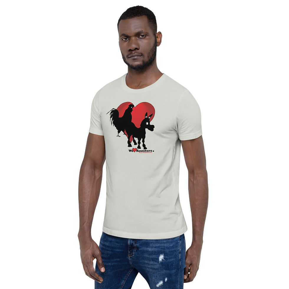 Thumbnail: Men's Short-Sleeve T-Shirt-Rooster on Donkey