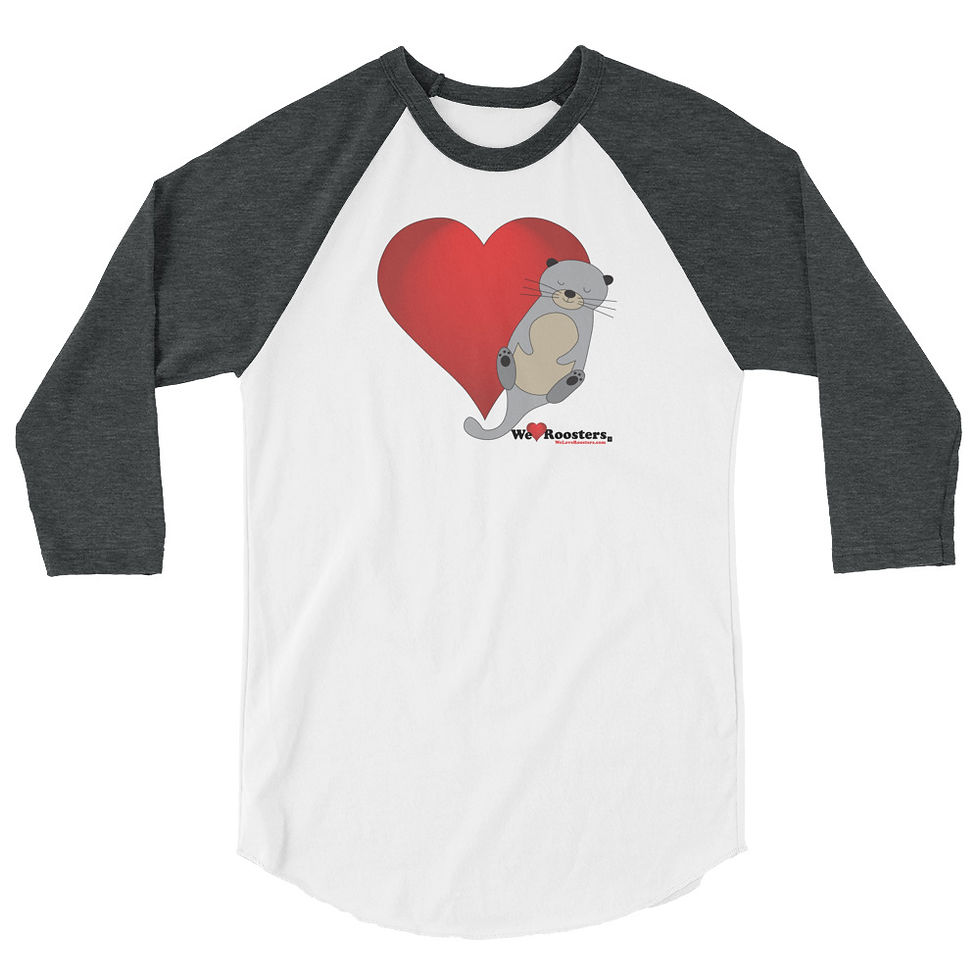 Men's 3/4 sleeve raglan shirt-Heart/Otters