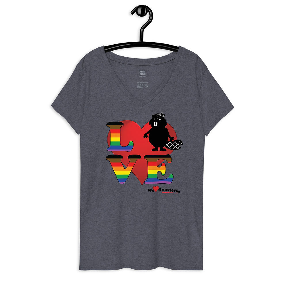 Thumbnail: Women’s recycled v-neck t-shirt-Love/Beaver Pride Series