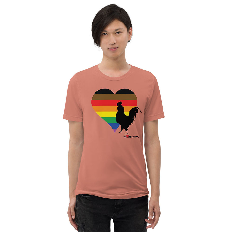 Men's Short sleeve t-shirt-Heart/Rooster Pride Series
