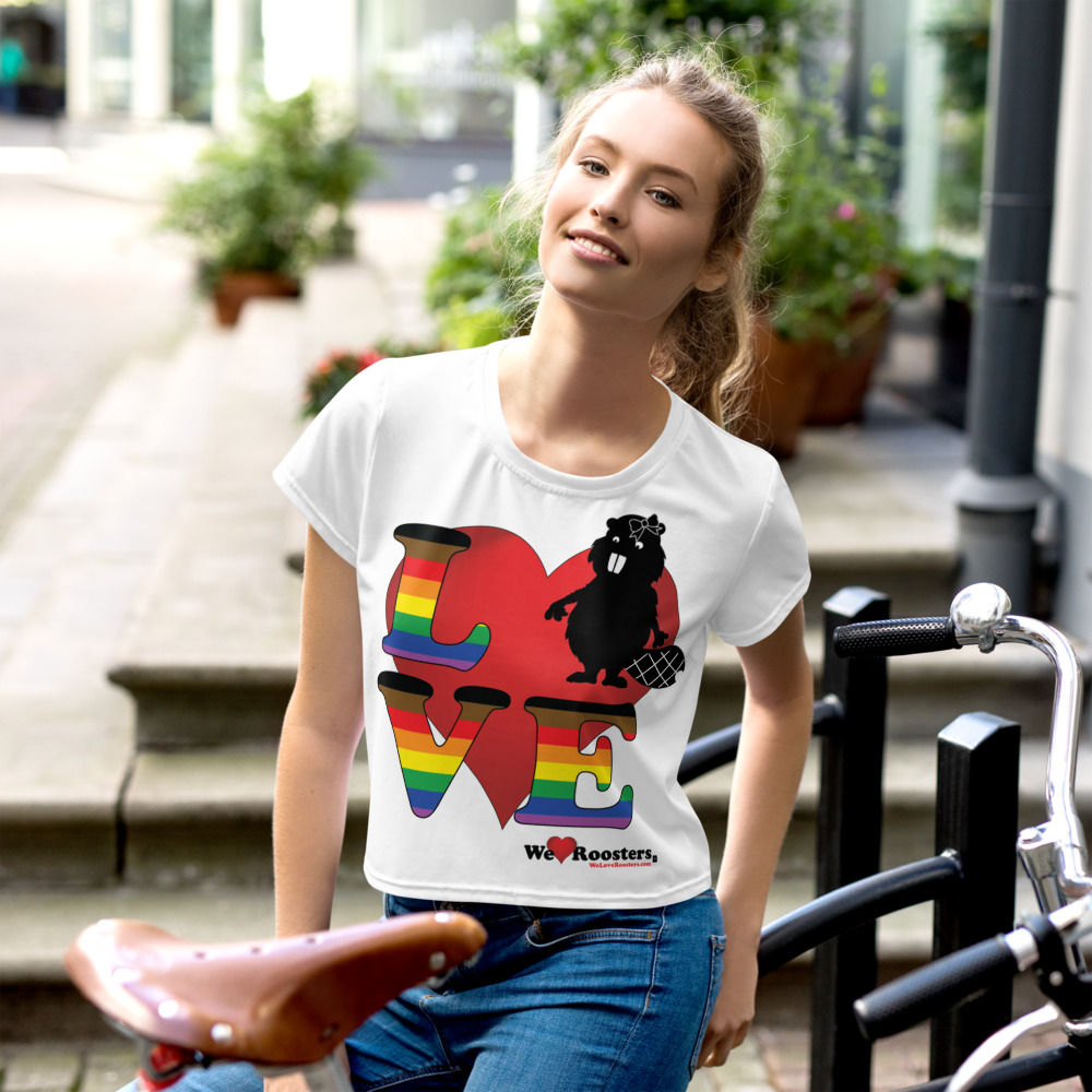Womens Crop Tee-Love/Beaver Pride Series