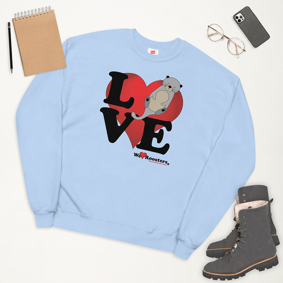 Thumbnail: Men's fleece sweatshirt-Love/Otters