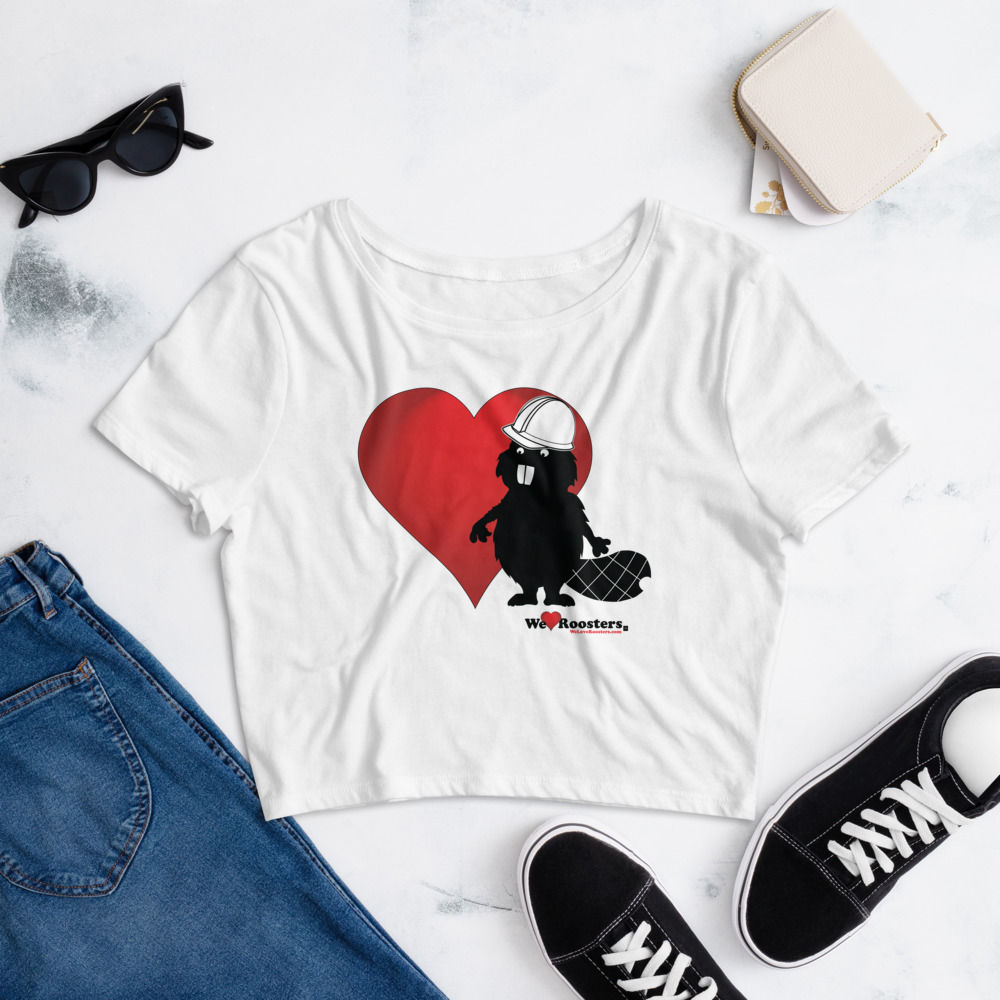 Women’s Crop Tee-Heart/Beaver Construction