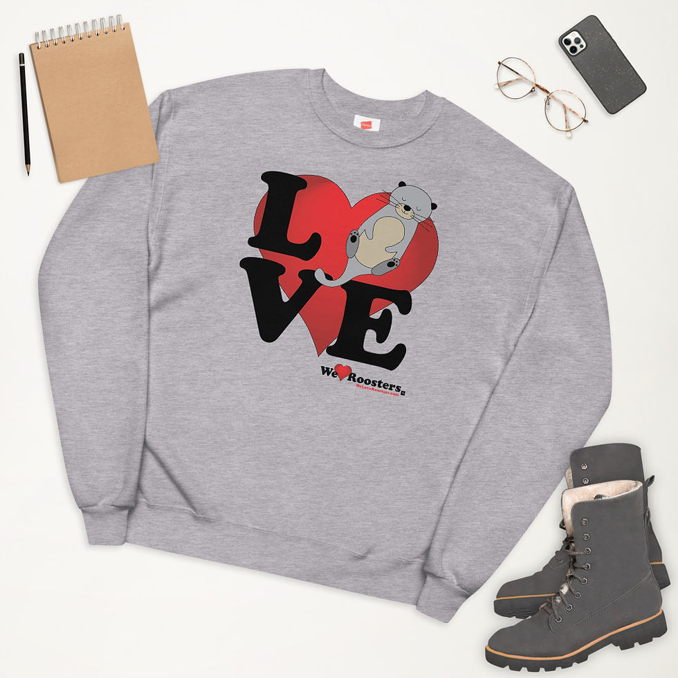 Men's fleece sweatshirt-Love/Otters