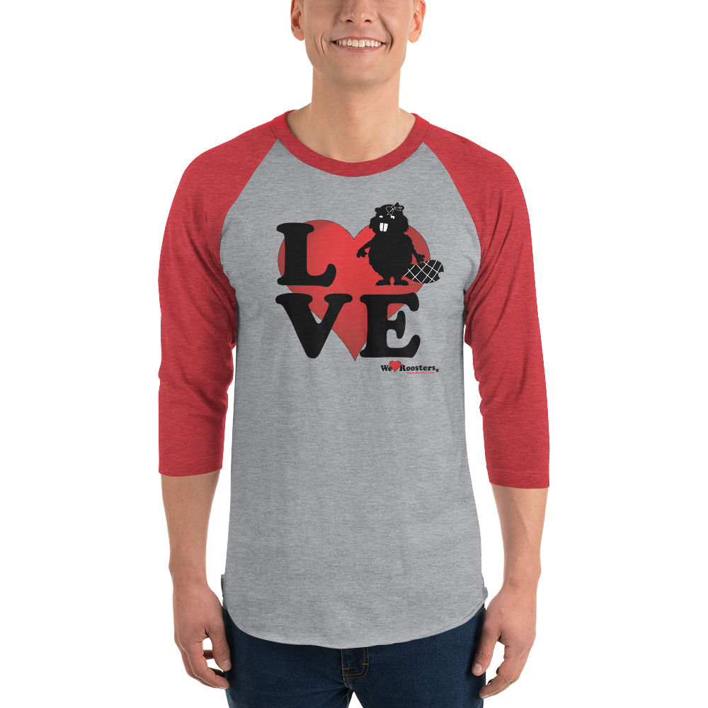 Men's 3/4 sleeve raglan shirt-Love/Beaver