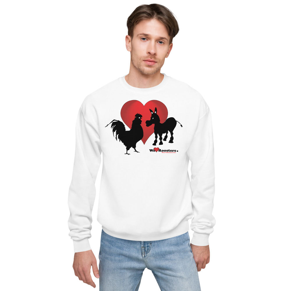 Men's fleece sweatshirt-Rooster/Donkey
